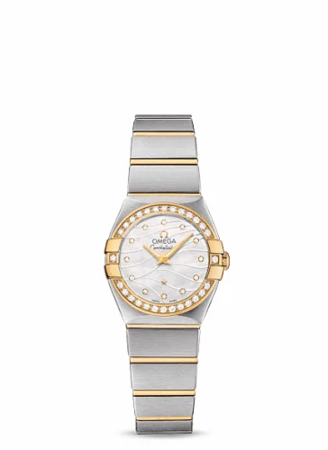 Omega Constellation Quartz 24 Brushed Stainless Steel / Yellow Gold / Diamond / Wavy MOP 123.25.24.60.55.011 (12325246055011)